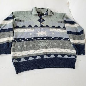 VTG Belika Wool Alpaca Fair Isle Polo Sweater Made in Denmark